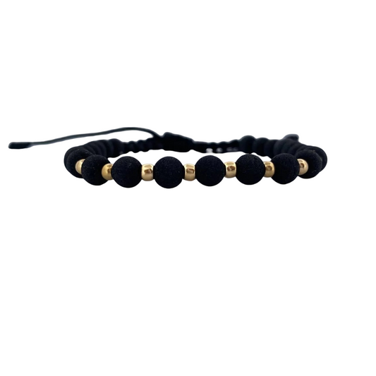 Pulsera Negra 3mm Bolas Lisas 8 UND Neoprenos