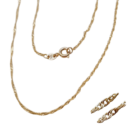 Cadena Tejido Singapur 18K Grosor 40CM